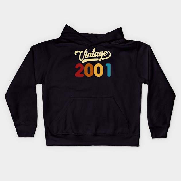 2001 Vintage Gift 19th Birthday Retro Style Kids Hoodie by Kimko